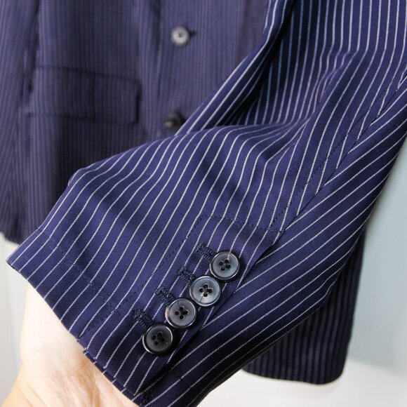 BNWT SS20 DRIES VAN NOTEN BILBAO NAVY PINSTRIPE JACKET 48 & 50 - Picture 5 of 11